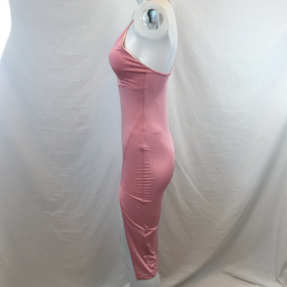 Pink Side Slit Midi Dress - Picture 3 of 7